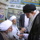 Ayatollah Khamenei at the Shrine of Imam Ridha in Masshad on August 9, 2018.